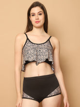 CUKOO Padded Leopard Print Tankini Swimwear