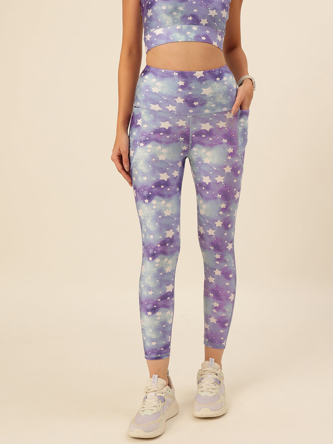 Cukoo Purple Star Print Legging/Yoga Pant
