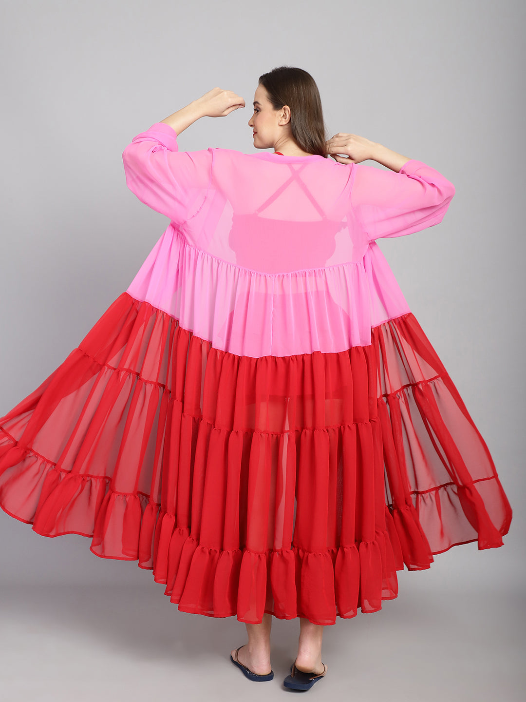 Swimwear Long ruffled cover up (Only Sarong)