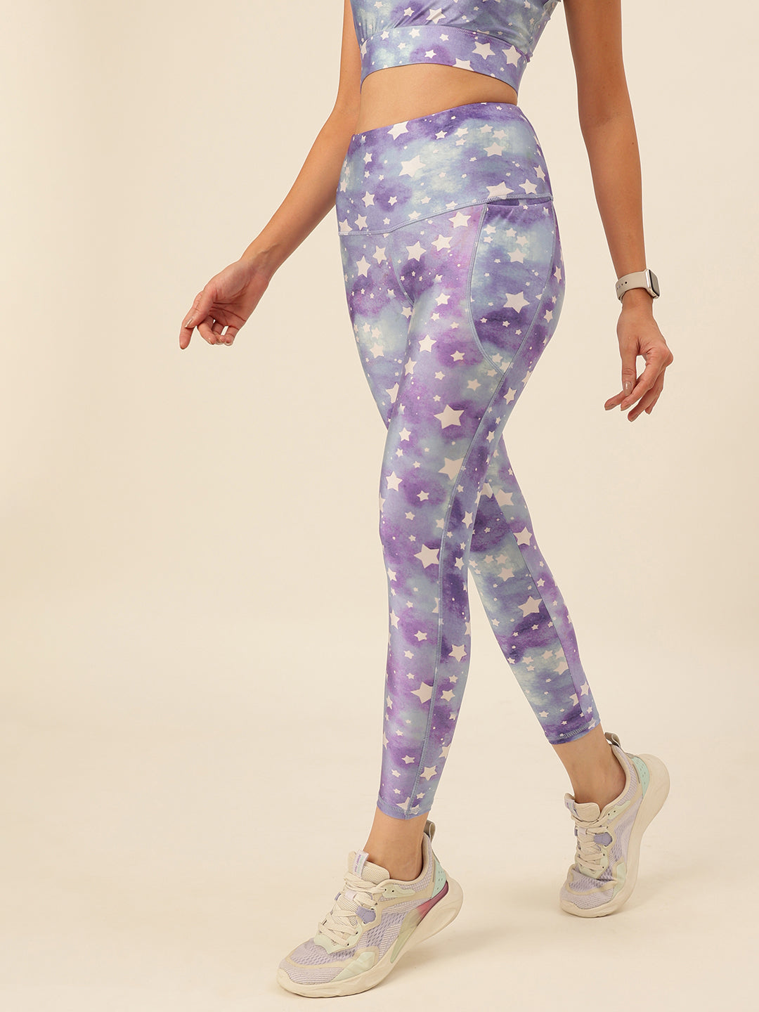 Cukoo Purple Star Print Legging/Yoga Pant