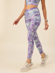 Cukoo Purple Star Print Legging/Yoga Pant