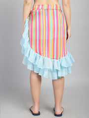 Blue Ruffled cover up Sarong