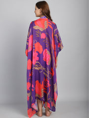 Purple Long Slit cover up Sarong