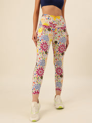 Cukoo Multicolor Floral Dotted Leggings/Yoga Pants