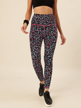 CUKOO Black Blue Abstract Print Legging/Yoga Pant