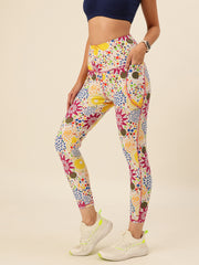 Cukoo Multicolor Floral Dotted Leggings/Yoga Pants
