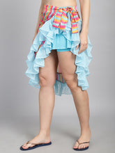 Blue Ruffled cover up Sarong