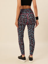CUKOO Black Blue Abstract Print Legging/Yoga Pant