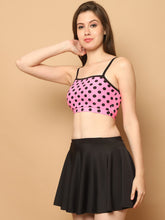CUKOO Padded Polka Dot Print Skirtini Swimwear