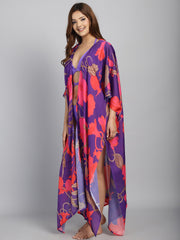 Purple Long Slit cover up Sarong