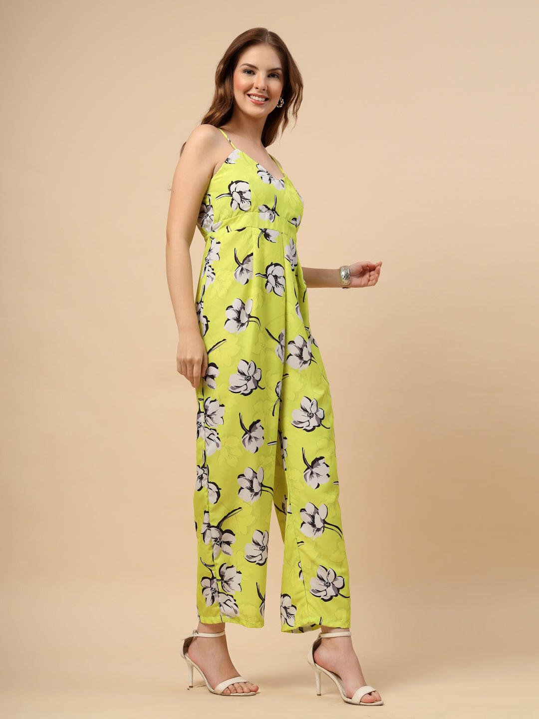 Lime Double-Georgette Jumpsuit
