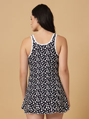 Cukoo Padded One-Piece White Polka Dot Swimwear for women