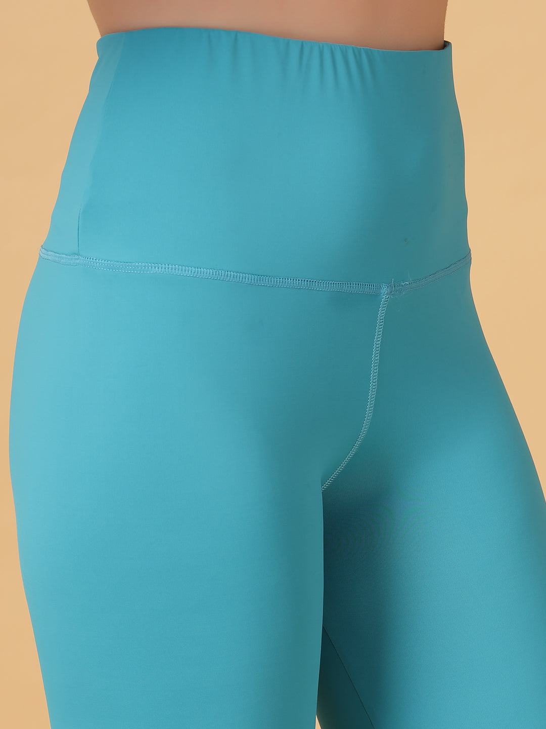 CUKOO High Waist Aqua Blue Workout Leggings for women with Hidden Back Pocket – Stretch & Breathable Athleisure Tights