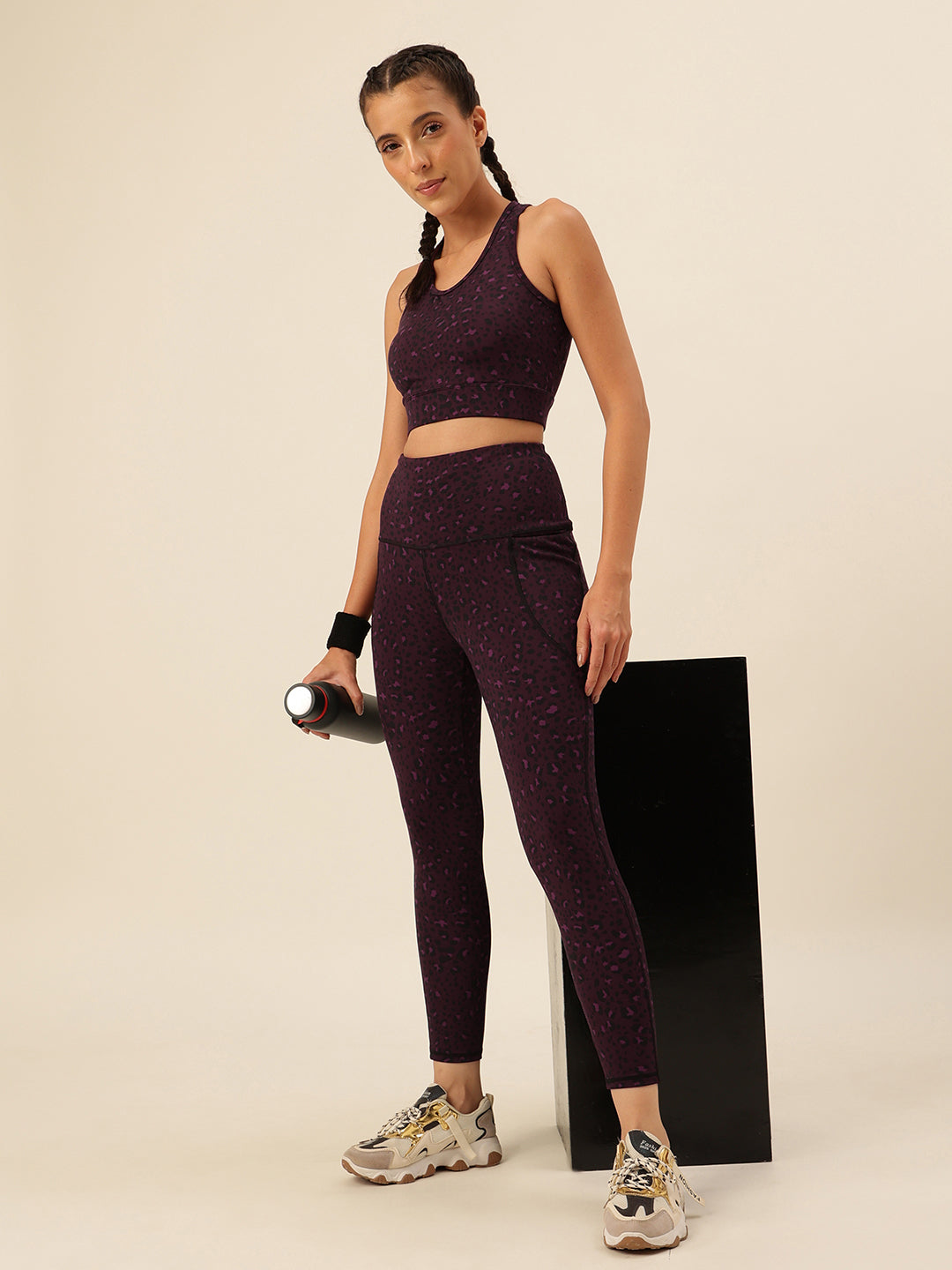 Cukoo Purple Animal Print Leggings/Yoga pants