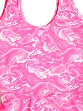 CUKOO Girls Pink Abstract Print Swimsuit