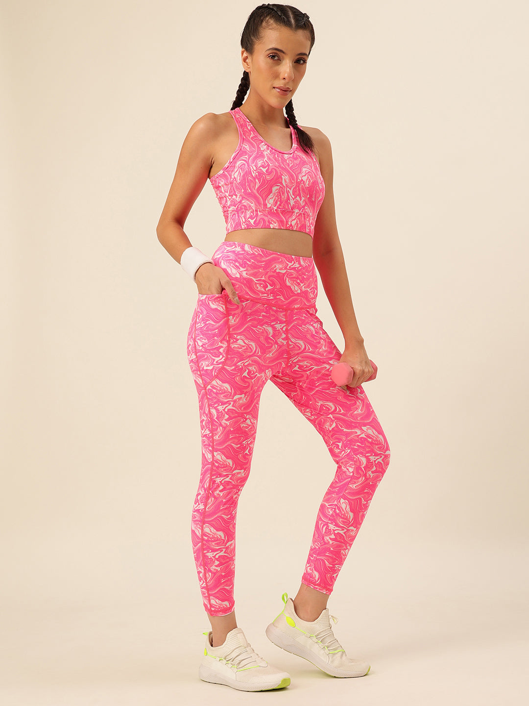 Cukoo Pink Marble Print Legging/Yoga Pant