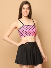 CUKOO Padded Polka Dot Print Skirtini Swimwear