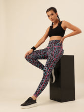CUKOO Black Blue Abstract Print Legging/Yoga Pant