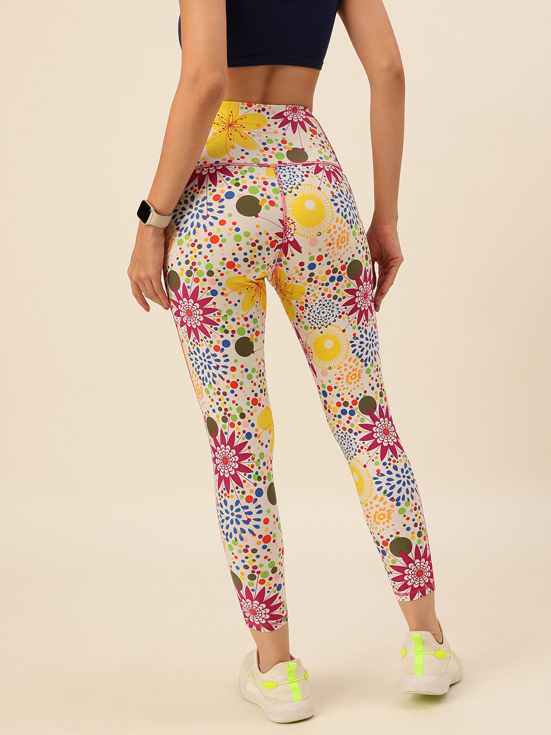 Cukoo Multicolor Floral Dotted Leggings/Yoga Pants