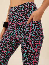 CUKOO Black Blue Abstract Print Legging/Yoga Pant