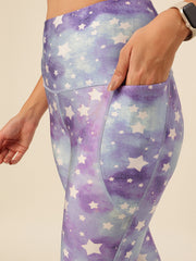 Cukoo Purple Star Print Legging/Yoga Pant