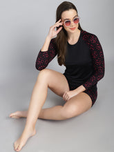 CUKOO Black Printed Two piece Swim set