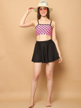 CUKOO Padded Polka Dot Print Skirtini Swimwear
