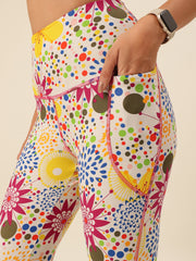 Cukoo Multicolor Floral Dotted Leggings/Yoga Pants