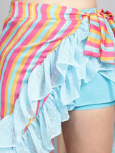 Blue Ruffled cover up Sarong
