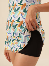 CUKOO Padded Tropical Green Print One-Piece Swimwear