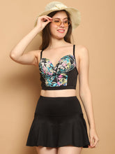CUKOO Padded Floral Skirtini Swimwear