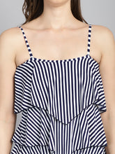 CUKOO Padded Blue Striped Swimwear