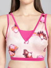 CUKOO Padded Pink Floral Skirtini Swimwear