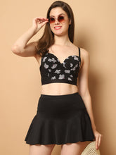 CUKOO Padded Floral Skirtini Swimwear