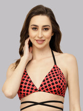 CUKOO Padded Polka Dot Red Swim Top