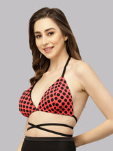 CUKOO Padded Polka Dot Red Swim Top