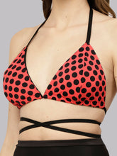 CUKOO Padded Polka Dot Red Swim Top