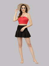 CUKOO Padded Red Halter Neck Swim Top