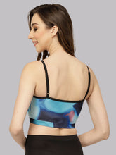 CUKOO Padded Printed Blue Swim Top