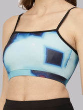CUKOO Padded Printed Blue Swim Top