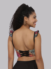 CUKOO Padded Printed Criss Cross Swim Top