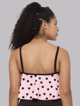 CUKOO Padded Peach Polka Dot Swim Top