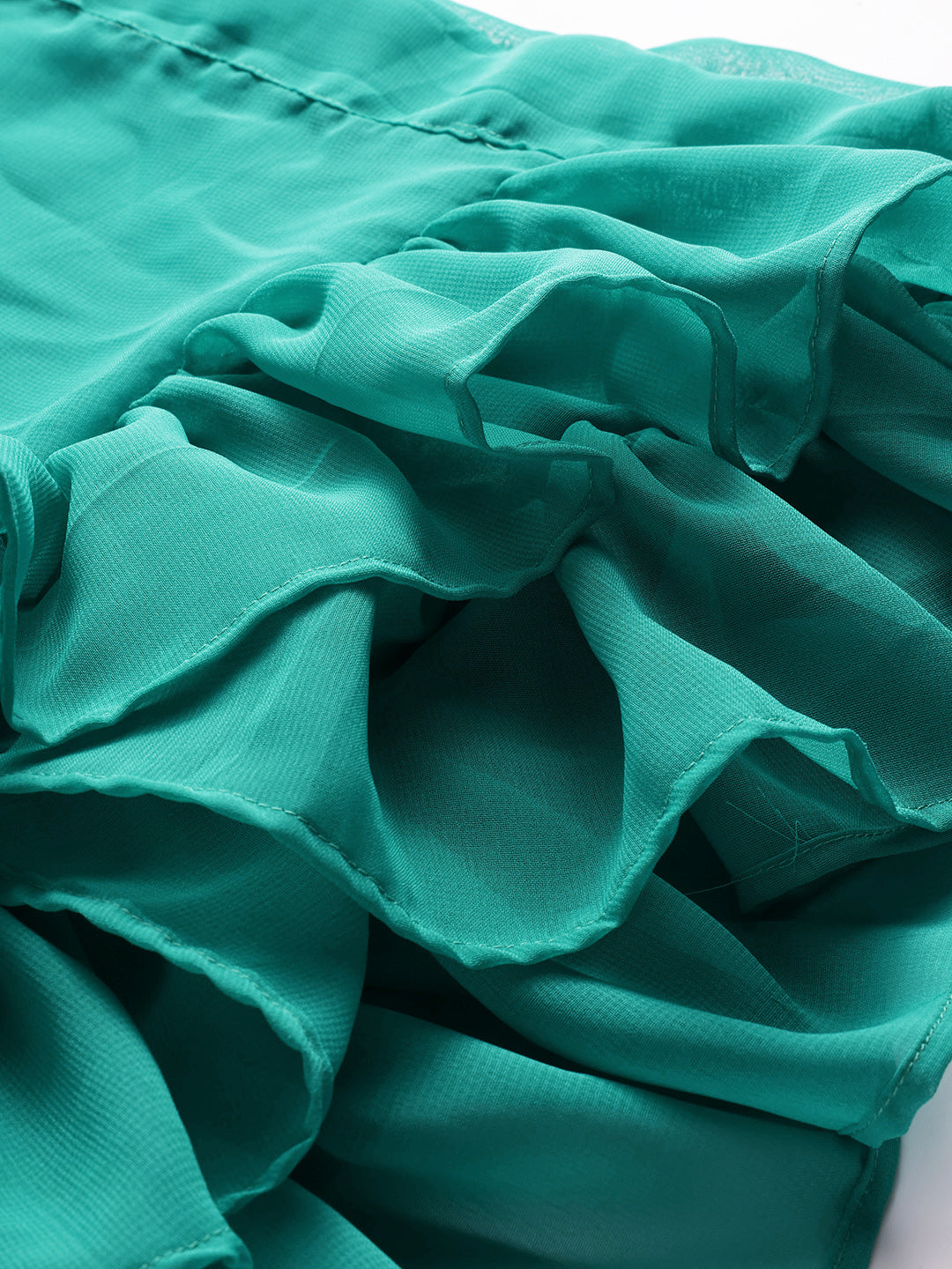 CUKOO Emerald Green Ruffled cover up Sarong