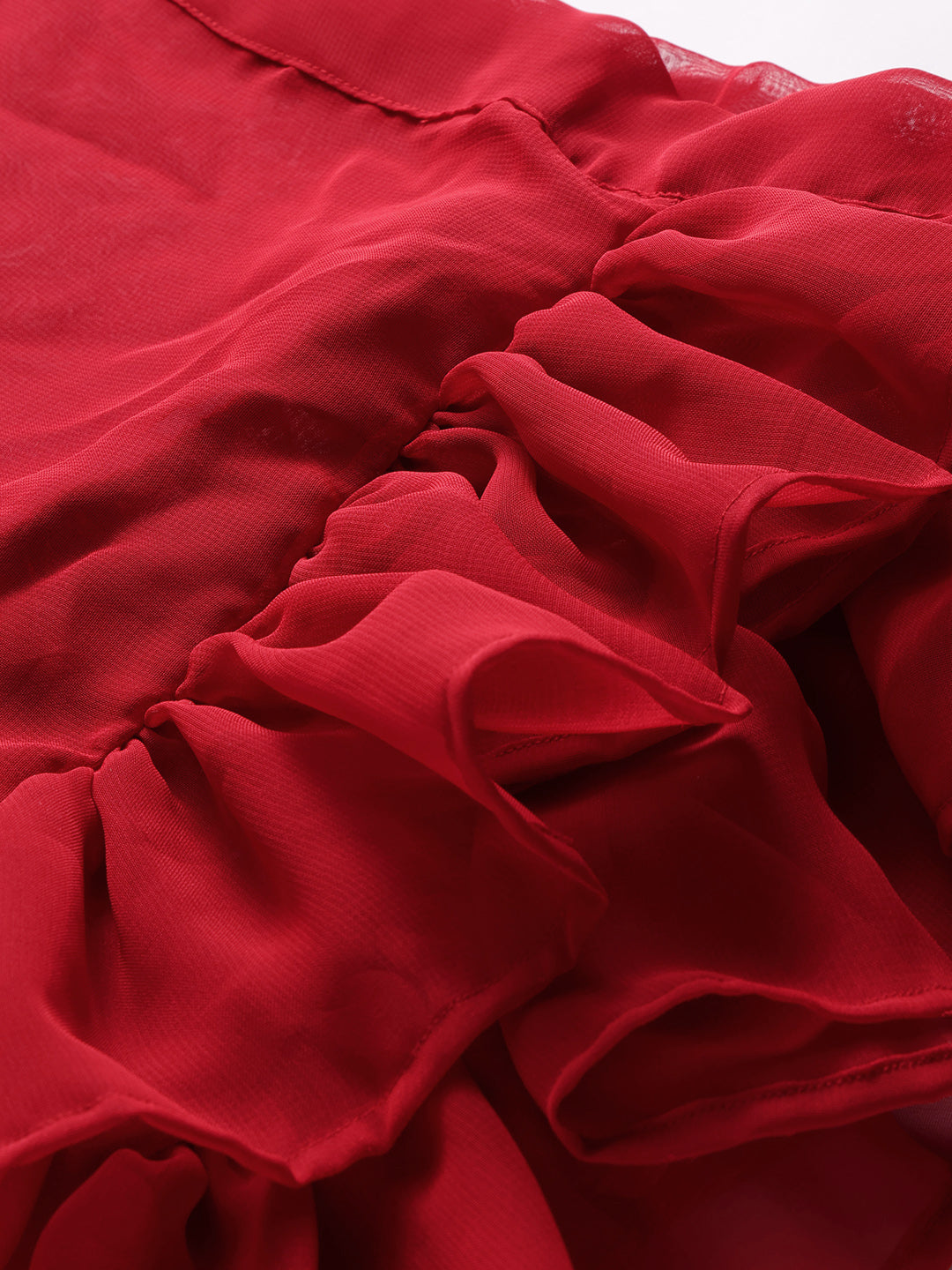 CUKOO Red Ruffled cover up Sarong