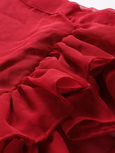 CUKOO Red Ruffled cover up Sarong