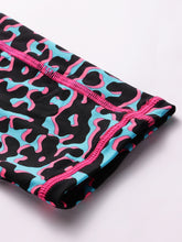 CUKOO Black Blue Abstract Print Legging/Yoga Pant