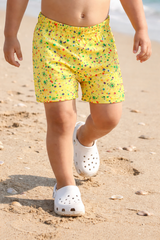 Yellow Printed Boys swim shorts (Kids Swimsuit)