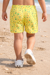 Yellow Printed Boys swim shorts (Kids Swimsuit)