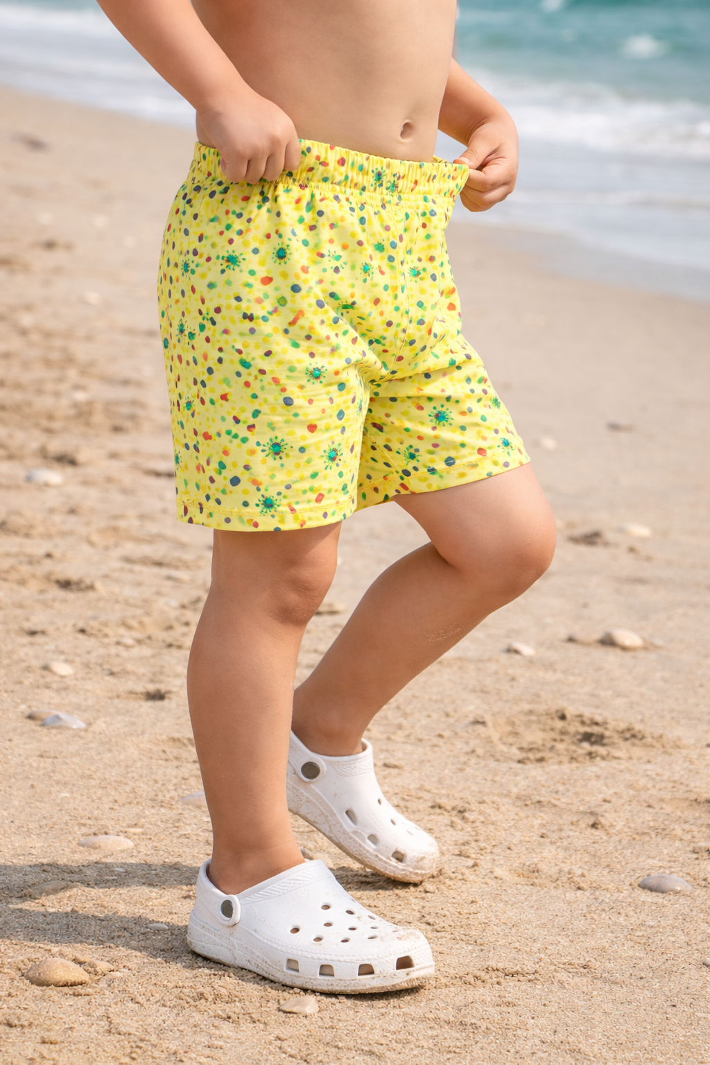 Yellow Printed Boys swim shorts (Kids Swimsuit)