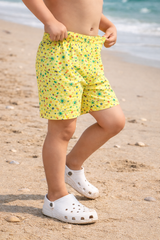 Yellow Printed Boys swim shorts (Kids Swimsuit)
